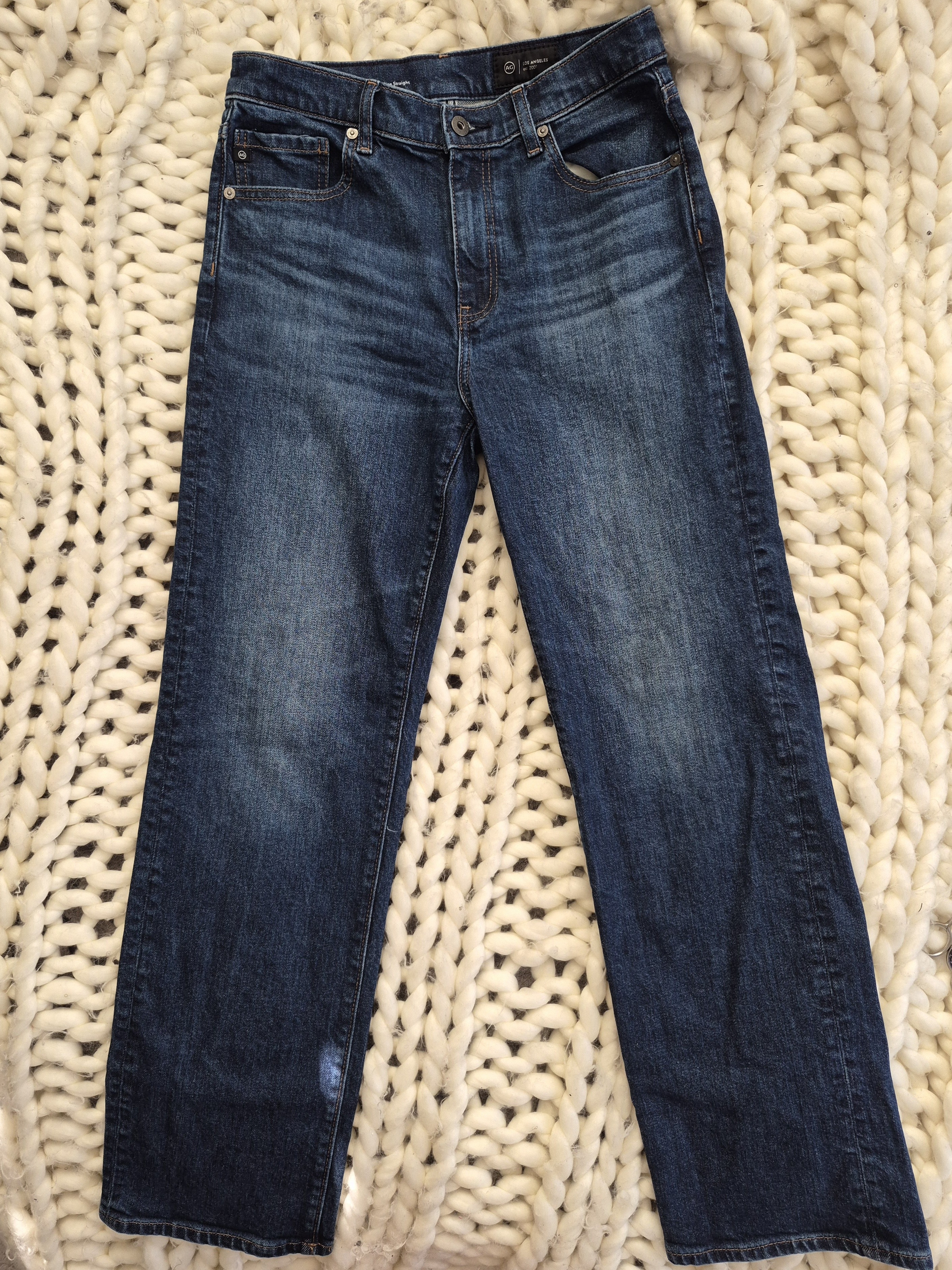 Ag Adriano Goldschmied Brinley Women's Straight-Leg Jeans In Deep Indigo Blue